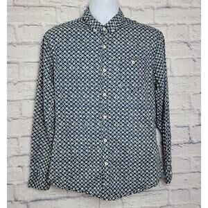 7 Diamonds Long Sleeve Button Down Shirt  Mens Size Medium Blue and White